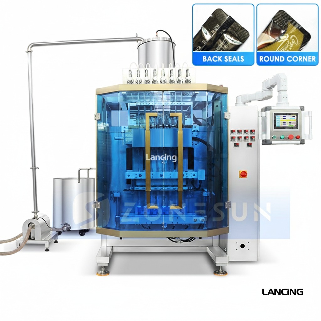 Related liquid pouch-filling equipment shown on Lancing's Pouch Fillers website